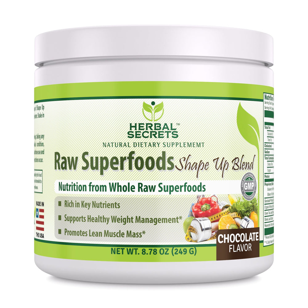 Herbal Secrets Raw Superfoods Shape Up Blend Chocolate Flavor 8.78 Oz