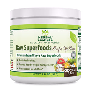 Herbal Secrets Raw Superfoods Shape Up Blend Chocolate Flavor 8.78 Oz