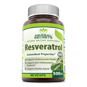 
                
                    Load image into Gallery viewer, Herbal Secrets Resveratrol 500 Mg 60 Vegetarian Capsules
                
            