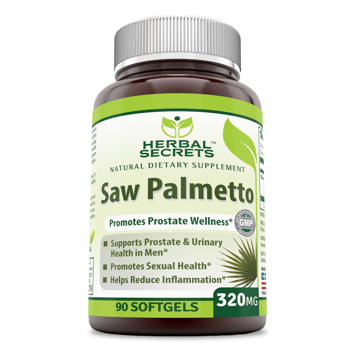Herbal Secrets Saw Palmetto 320mg 90 Softgels Amazing Muscle