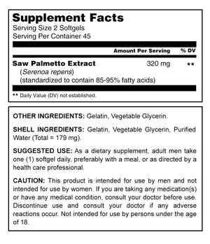 Herbal Secrets Saw Palmetto 320 Mg 90 Softgels