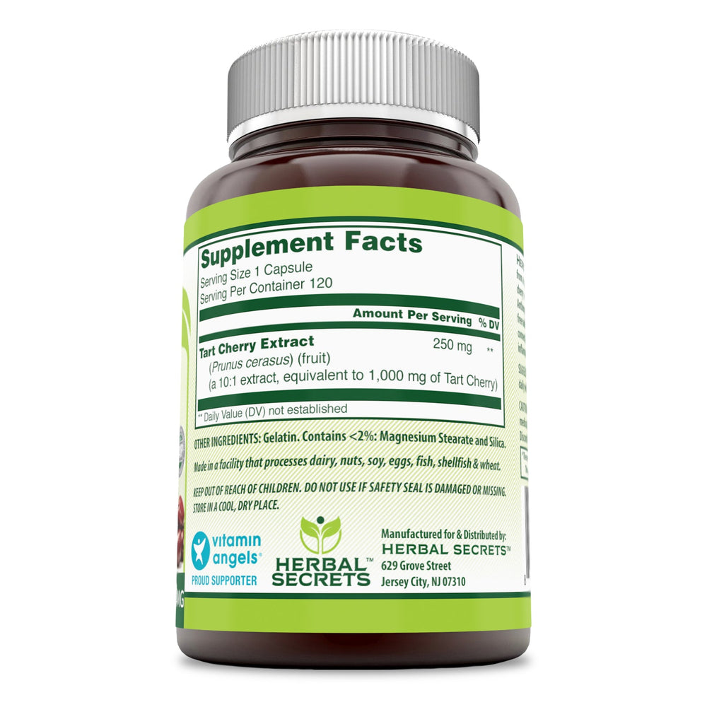 Herbal Secrets Tart Cherry Extract | 1000mg 120 Capsules