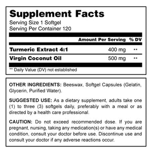 Herbal Secrets Turmeric & Coconut 900 Mg 120 Softgels