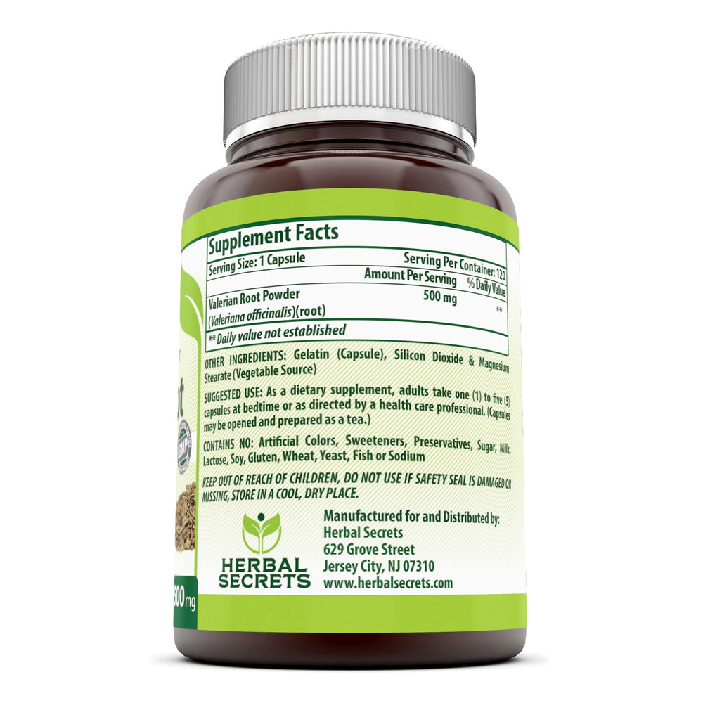 Herbal Secrets Valerian Root 500 Mg 120 Capsules