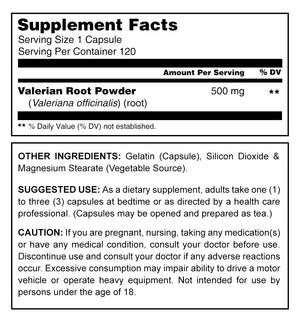 Herbal Secrets Valerian Root 500 Mg 120 Capsules
