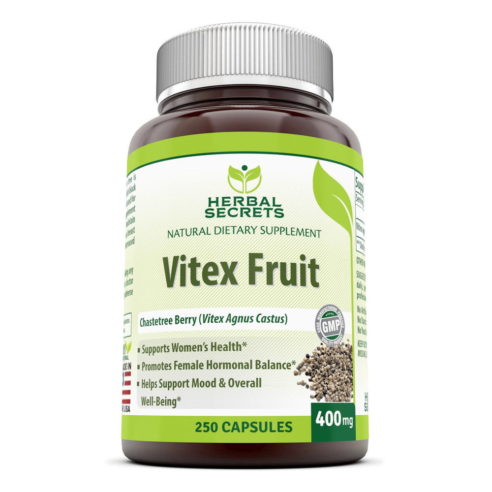 Herbal Secrets Vitex Fruit Chaste Tree Berry | 400mg 250 Capsules