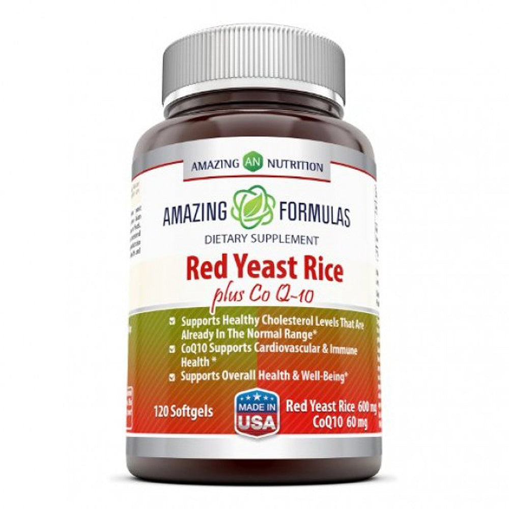 Amazing Formulas Red Yeast Rice 600 Mg Plus Co Q-10 50 Mg 120 Vegetarian Capsules